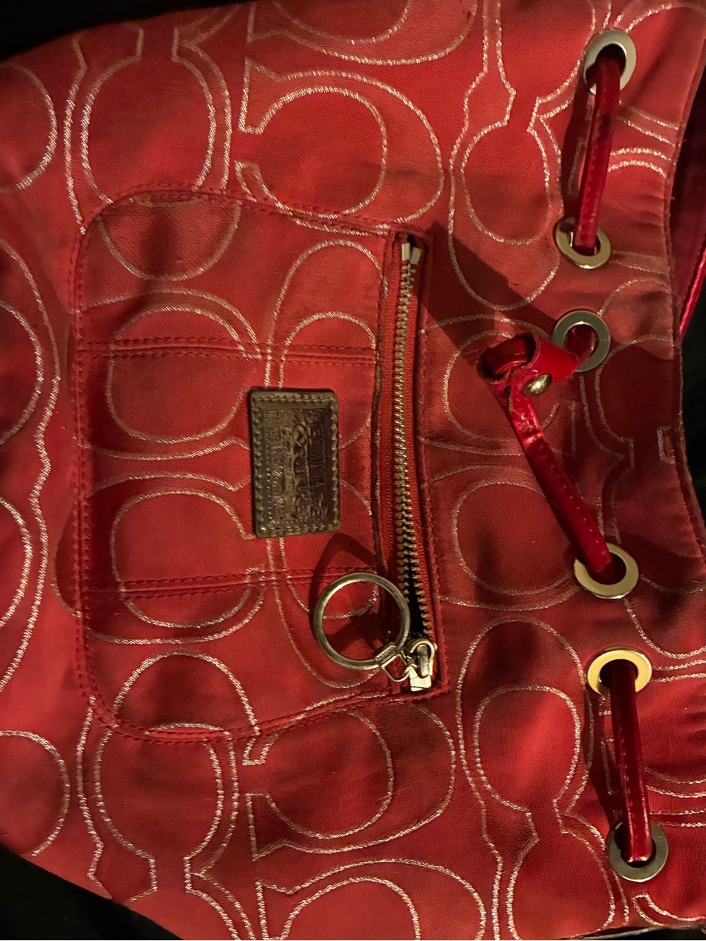 Pink Coach Drawstring Tote Bag - Picture 2 of 3